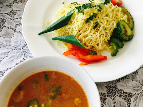 夏野菜とスープカレーのつけ麺